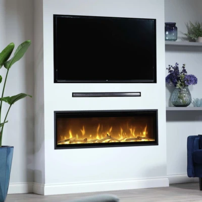 Dimplex Ignite Evolve 100 – Cheminée électrique flexible avec réglages de chaleur et effets de flammes. Dimplex Ignite Evolve 100 – Foyer électrique avec verre poli et bûches