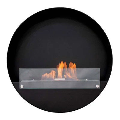 Cheminée murale au design rond unique | Bio-Cheminée Delaware XL - Ø80