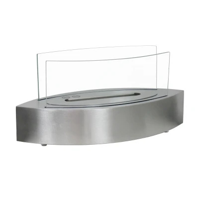 Cheminée bio courbée Cheminée bio courbée avec verre