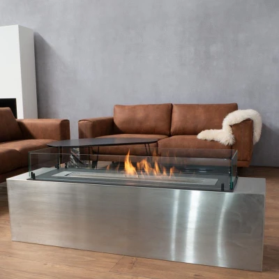 Foco Free 1200 -Insert de cheminée bio avec quatre faces Foco Free 1200 - Insert de cheminée avec 4 faces ouvertes