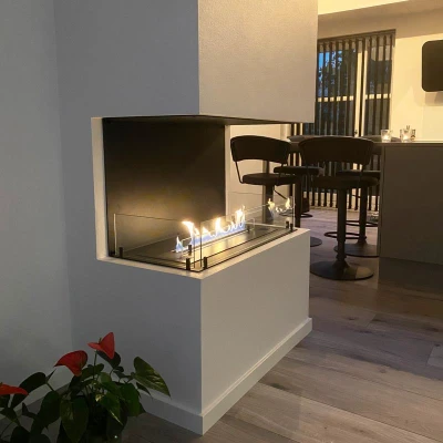 Foco Three 800 - Insert de cheminée bioéthanol avec 3 côtés en verre Foco Three 800 - Insert de cheminée bioéthanol avec 3 côtés en verre