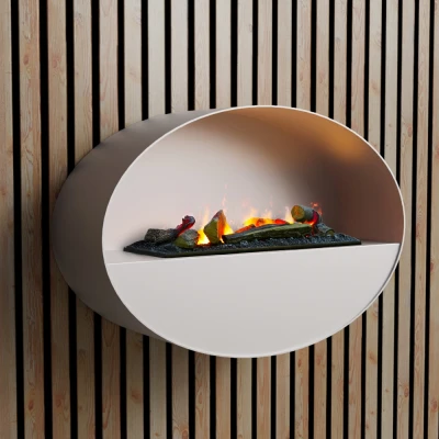 Cheminée murale Opti-myst Kjos blanc de ScandiFlame Electric Cheminée murale Opti-myst Kjos blanc de ScandiFlame Electric