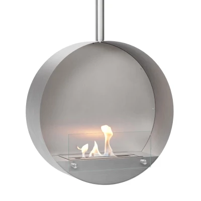 Ottawa Acier 60 cm - Cheminée bioéthanol suspendue ronde Ottawa Acier 60 cm - Cheminée bioéthanol suspendue ronde