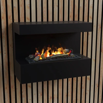 ScandiFlame Electric Steinsdal - Cheminée Murale Opti-myst Noire ScandiFlame Electric Steinsdal - Cheminée Murale Opti-myst Noire