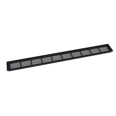 Grille de ventilation noire - 100 x 11 cm - Surface de ventilation de 420 cm² Grille de ventilation noire - 100 x 11 cm - Surface de ventilation de 420 cm²