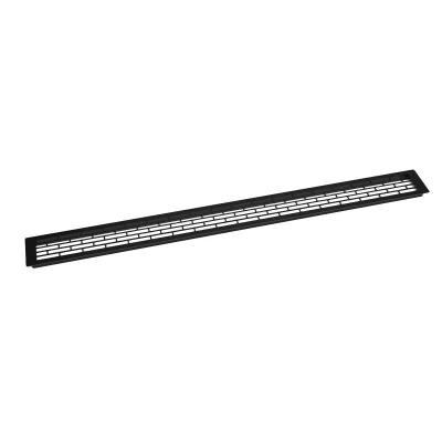 Grille de ventilation noire - 100 x 9 cm - Surface de ventilation de 450 cm². Grille de ventilation noire - 100 x 9 cm - Surface de ventilation de 450 cm².
