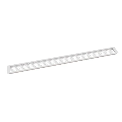 Grille de ventilation blanche - 100 x 9 cm - Surface de ventilation de 450 cm² Grille de ventilation blanche - 100 x 9 cm - Surface de ventilation de 450 cm²