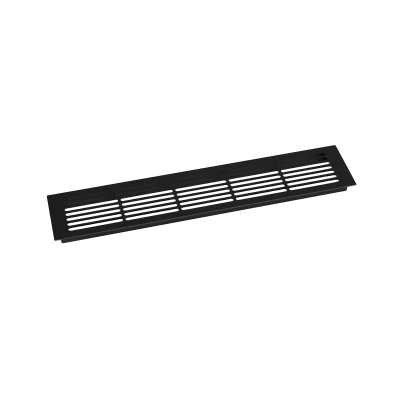 Grille de Ventilation Noire 50x10 cm - Surface de Ventilation 214 cm² Grille de Ventilation Noire 50x10 cm avec Surface de Ventilation de 214 cm²