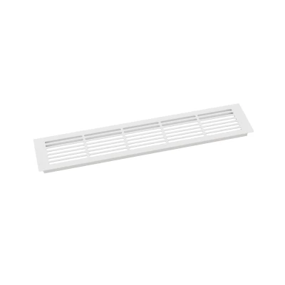 Grille de ventilation blanche - 50x10 cm - Surface de ventilation 214 cm² Grille de ventilation blanche - 50x10 cm - Surface de ventilation 214 cm²
