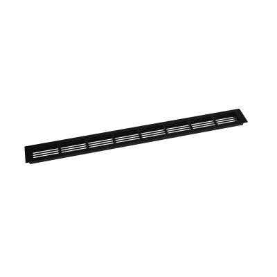 Grille de Ventilation Noire - 80x7,6 cm avec une surface de ventilation de 210 cm² Grille de ventilation noire - 80 x 7,6 cm - 210 cm²
